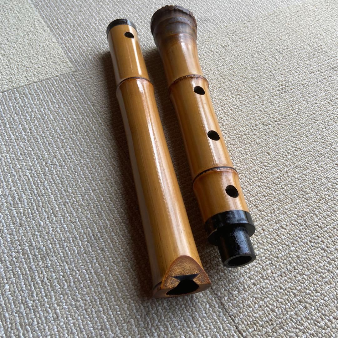 227 尺八本体 一尺八寸管　是童？銘ニ印　竹製