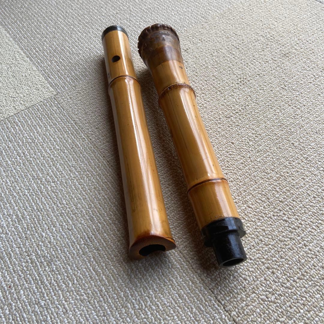 227 尺八本体 一尺八寸管　是童？銘ニ印　竹製