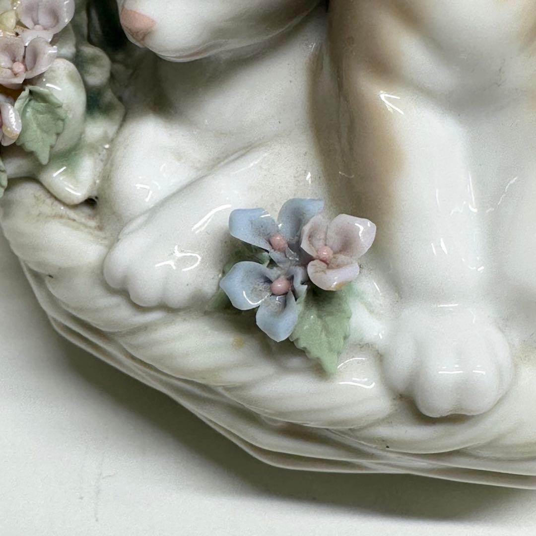 LLADRÓ リヤドロ 三つ子の仔猫 三つ子の子猫　猫　かご