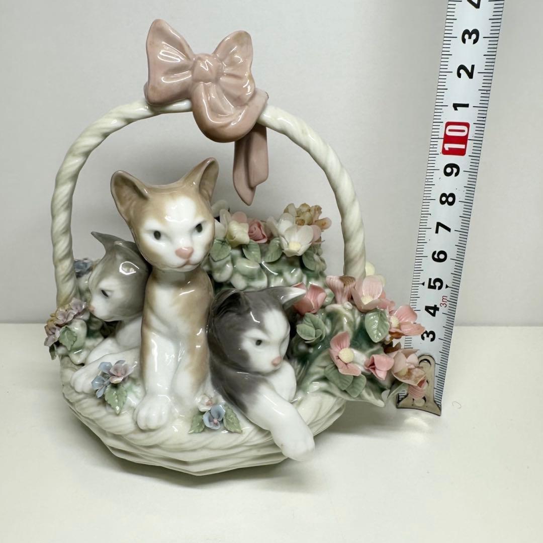LLADRÓ リヤドロ 三つ子の仔猫 三つ子の子猫　猫　かご