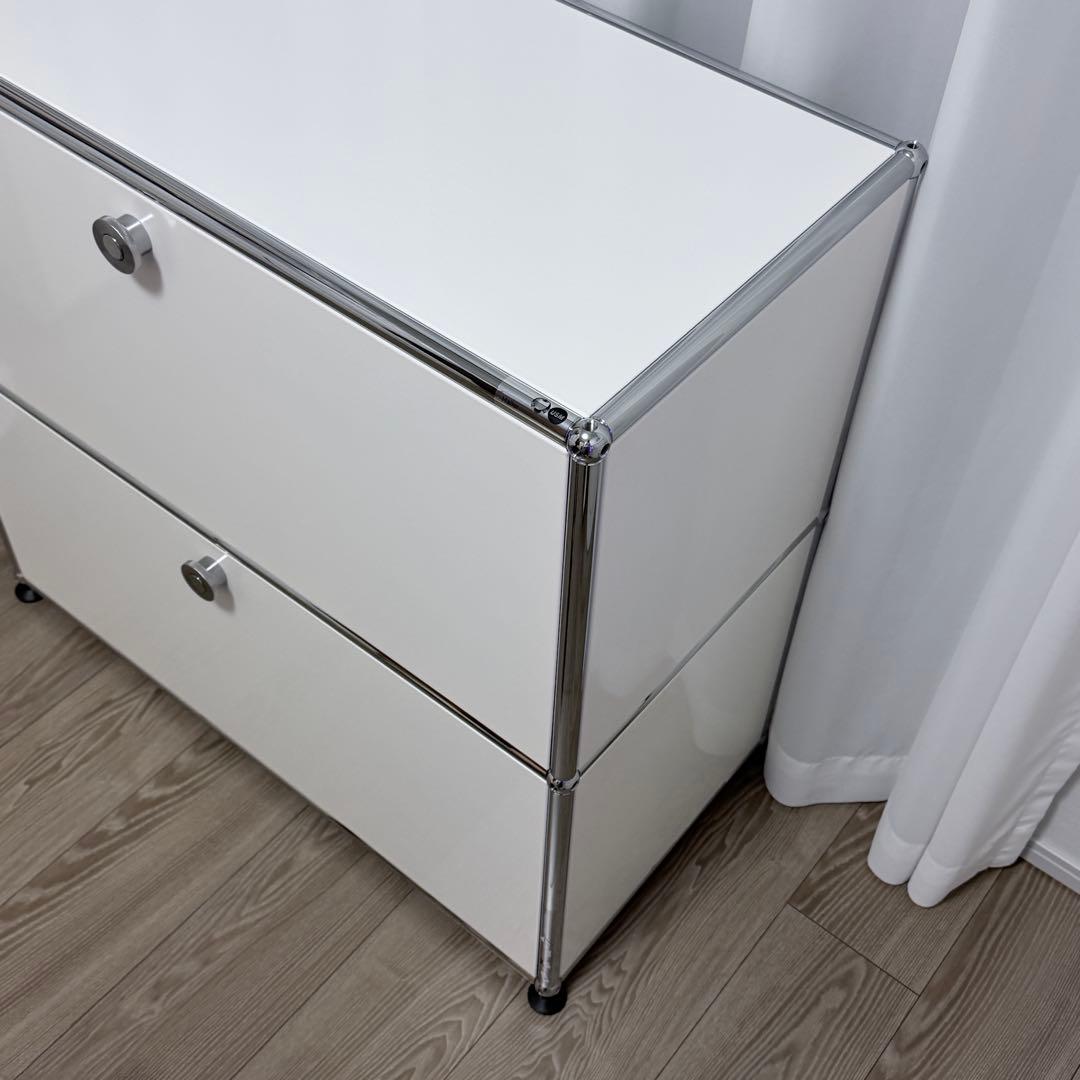 USM ハラー 1列 2段 ドロップダウン キャビネット ピュアホワイト