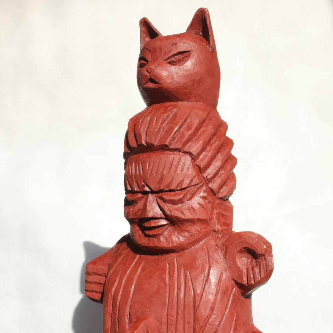 円空仏　愛染明王坐像・猫冠バージョン