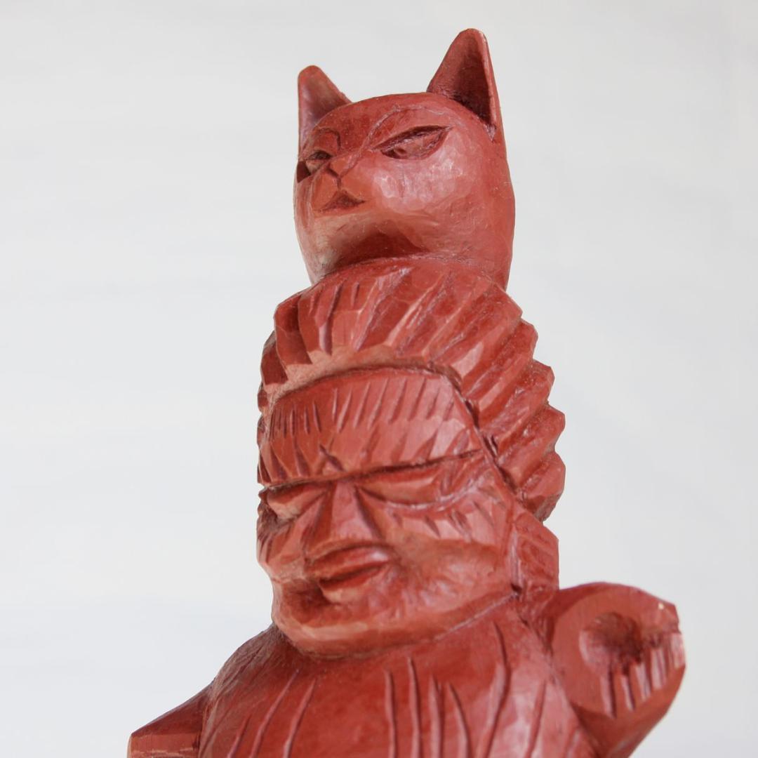 円空仏　愛染明王坐像・猫冠バージョン
