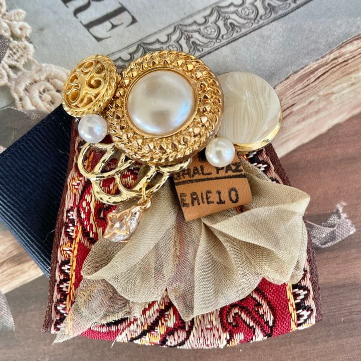 no.80 ハンドメイド　オータムカラー大人ヘアアクセサリー✩.*˚