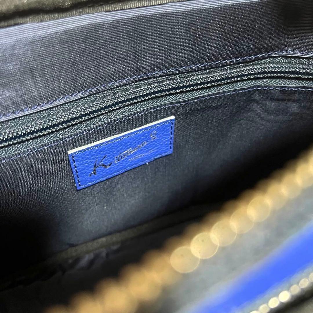 極美品 Kitamura2 キタムラ ウエストバック レザー シボ革 青 - メルカリ