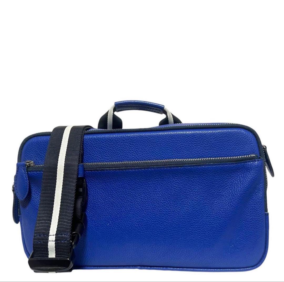 極美品 Kitamura2 キタムラ ウエストバック レザー シボ革 青 - メルカリ