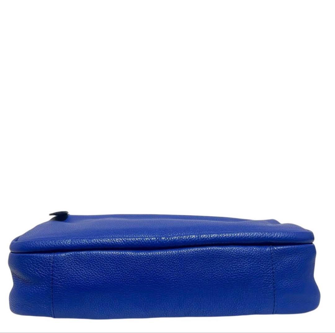 極美品 Kitamura2 キタムラ ウエストバック レザー シボ革 青 - メルカリ