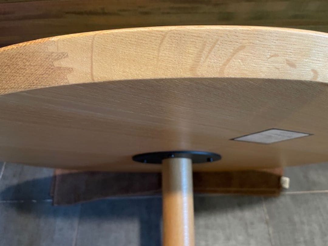 直径引取可　超美品■オーク材 IDC大塚家具 リーベ リビングテーブル/80cm