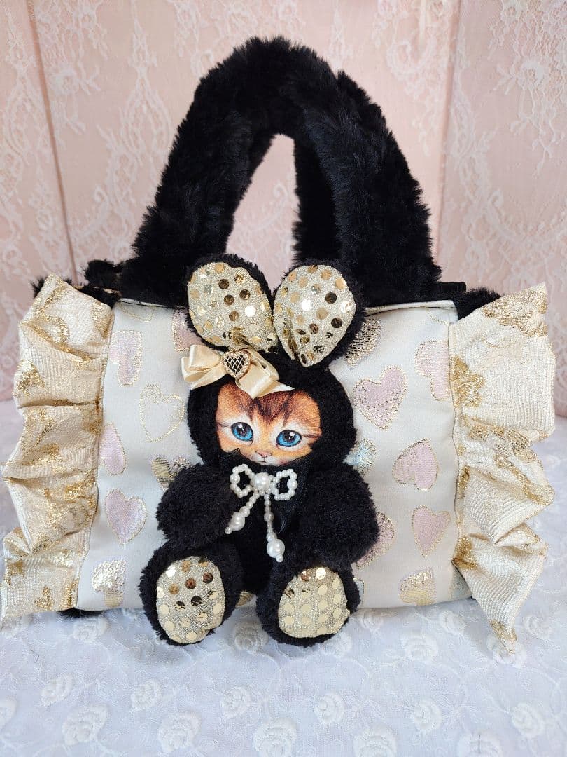 ❣️コヤンイサムチョン❣️ファーフリルバッグ＊ブラック❣️ - メルカリ