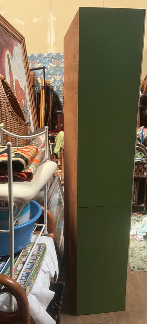 食器棚 緑 飾り棚 水屋 レトロポップ 昭和レトロインテリア 当時物