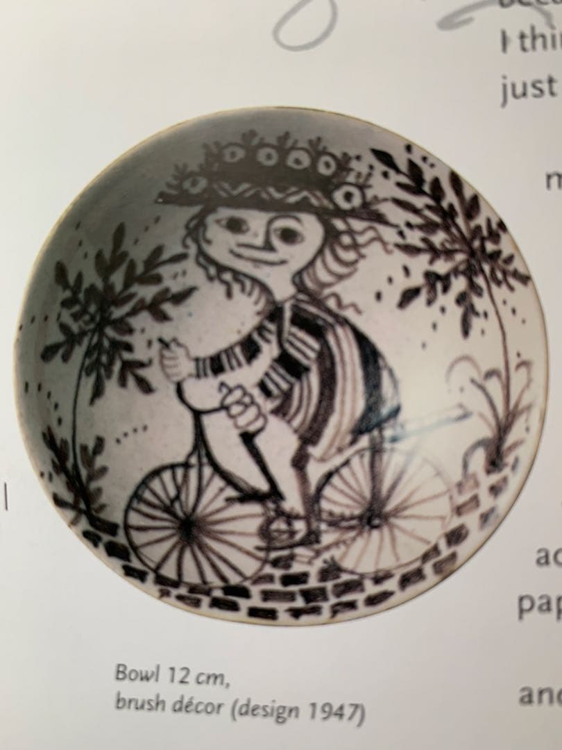 ビヨンヴィンブラッド 大型レアなビンテージ1963年手書き一点物絵皿