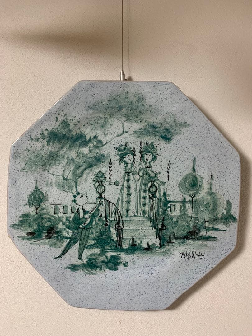 ビヨンヴィンブラッド 大型レアなビンテージ1963年手書き一点物絵皿