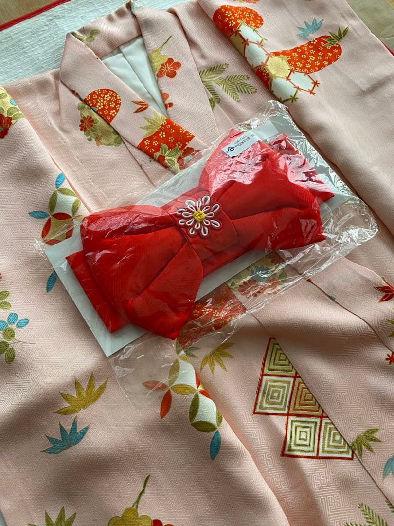 京都　志ま髙　3歳七五三　正絹　綸子地　お着物