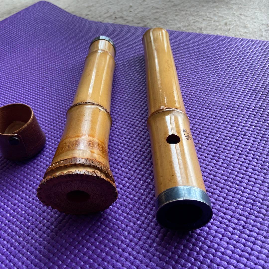 39 値下げ　尺八　一尺八寸管　唄口　白色　銘　保寿