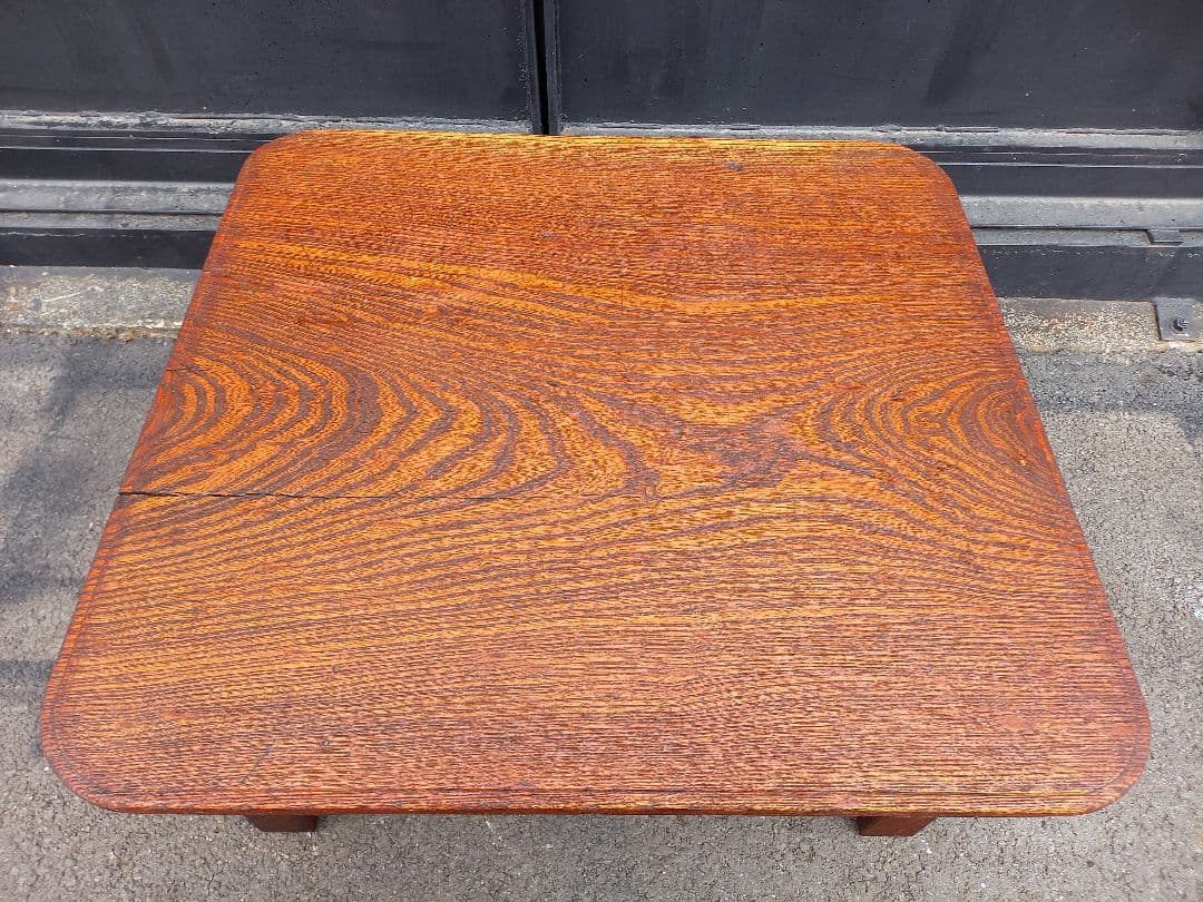 希少　1945年　終戦記念　時代　欅　一枚板　折り畳み式　座卓