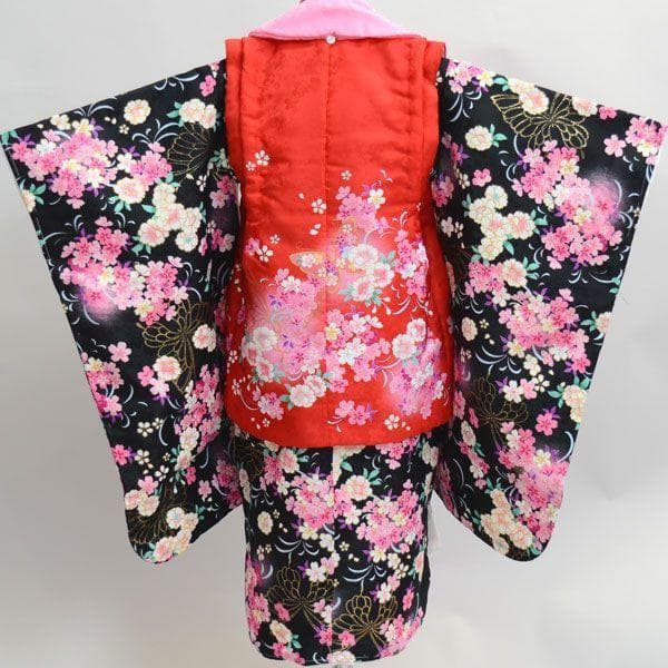 七五三 三歳 女児 被布着物フルセット kawaiina 半衿 ファー付