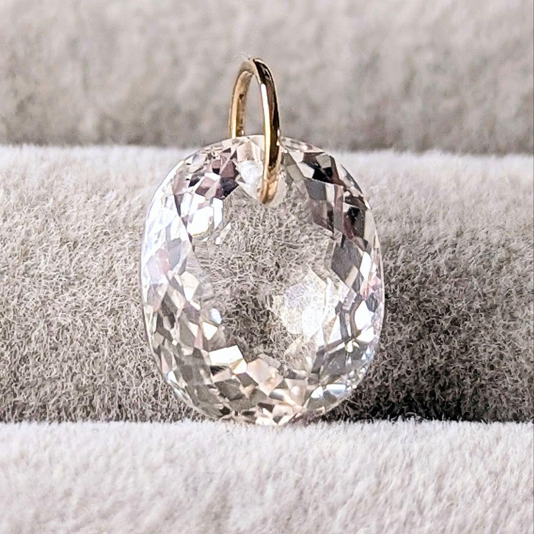 K18 モルガナイト 3.27ct ネックレスチャ―ム ペンダントトップ