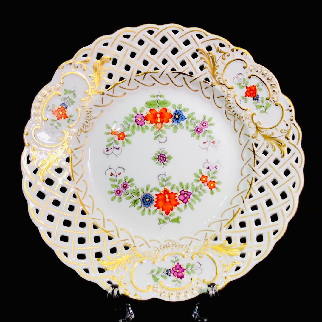 Meissenマイセン /極美品 1級品 上級多彩色インドの華