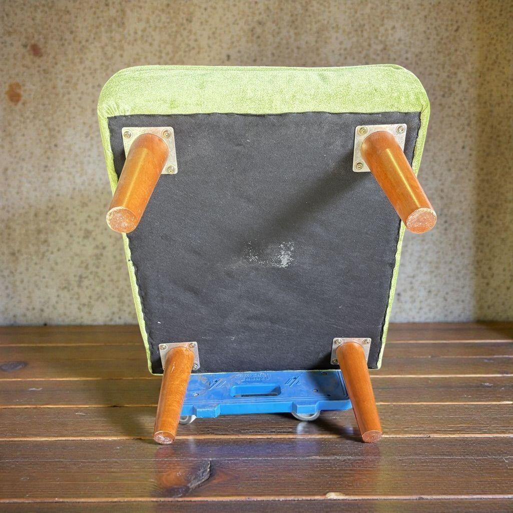 1人掛け ローソファ グリーン ファブリックチェア