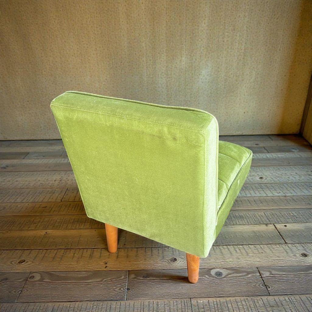 1人掛け ローソファ グリーン ファブリックチェア
