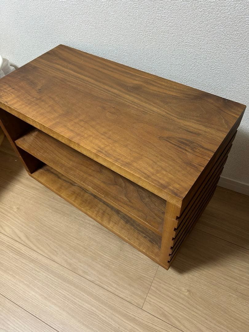 木製サイドテーブル チーク材　ナイトテーブル　テレビボード　無垢材