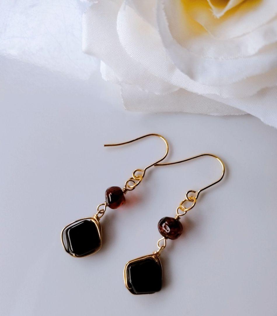 Kgf14 希少 天然 リトアニア産 バルティックアンバー シェリー ピアス