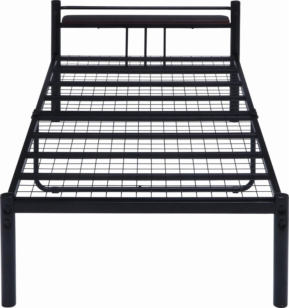 《新品・送料無料》宮付　シングルベッド　タンテ　ブラック