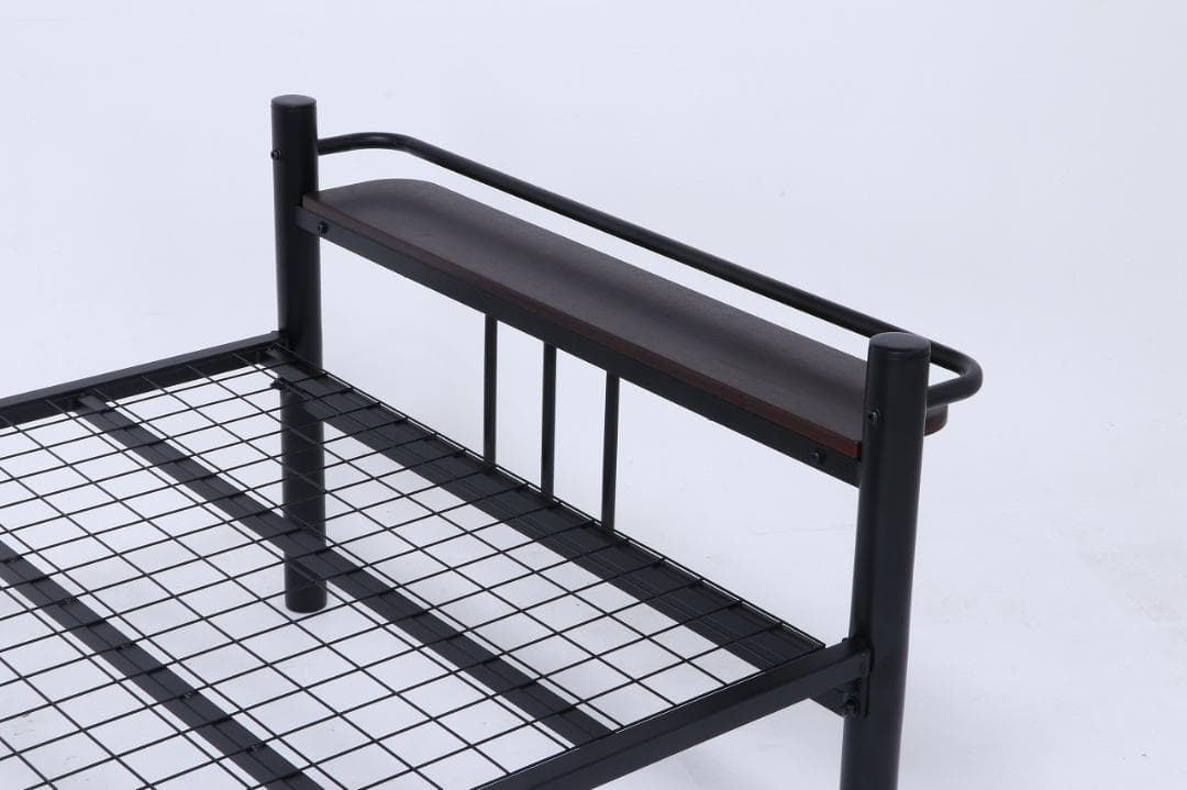 《新品・送料無料》宮付　シングルベッド　タンテ　ブラック