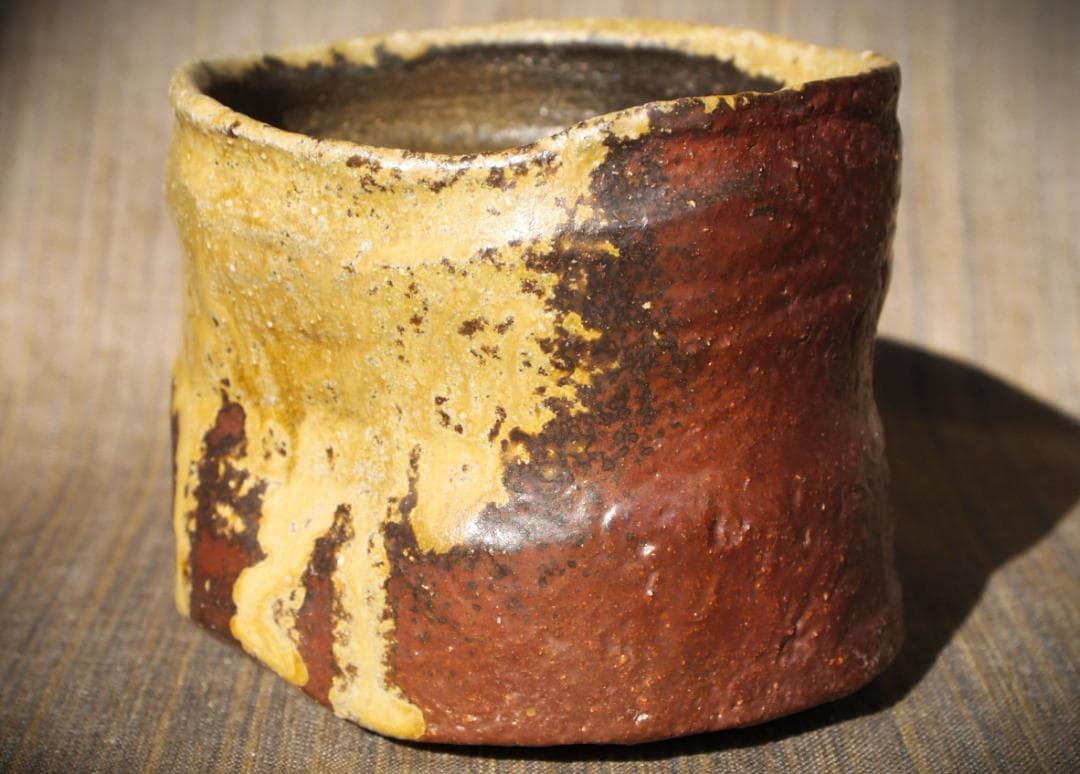 人気作家★荻野雅也【師：太田富夫】備前《伊部手》碗★共箱・布 ★黄胡麻