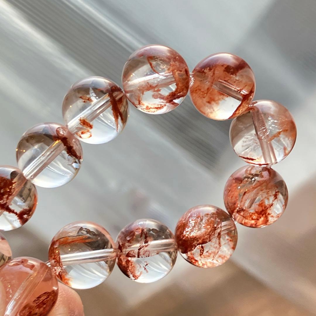 レア！バックボーン薔薇ガーデンクォーツ レッドガーデンクォーツ ブレスレット