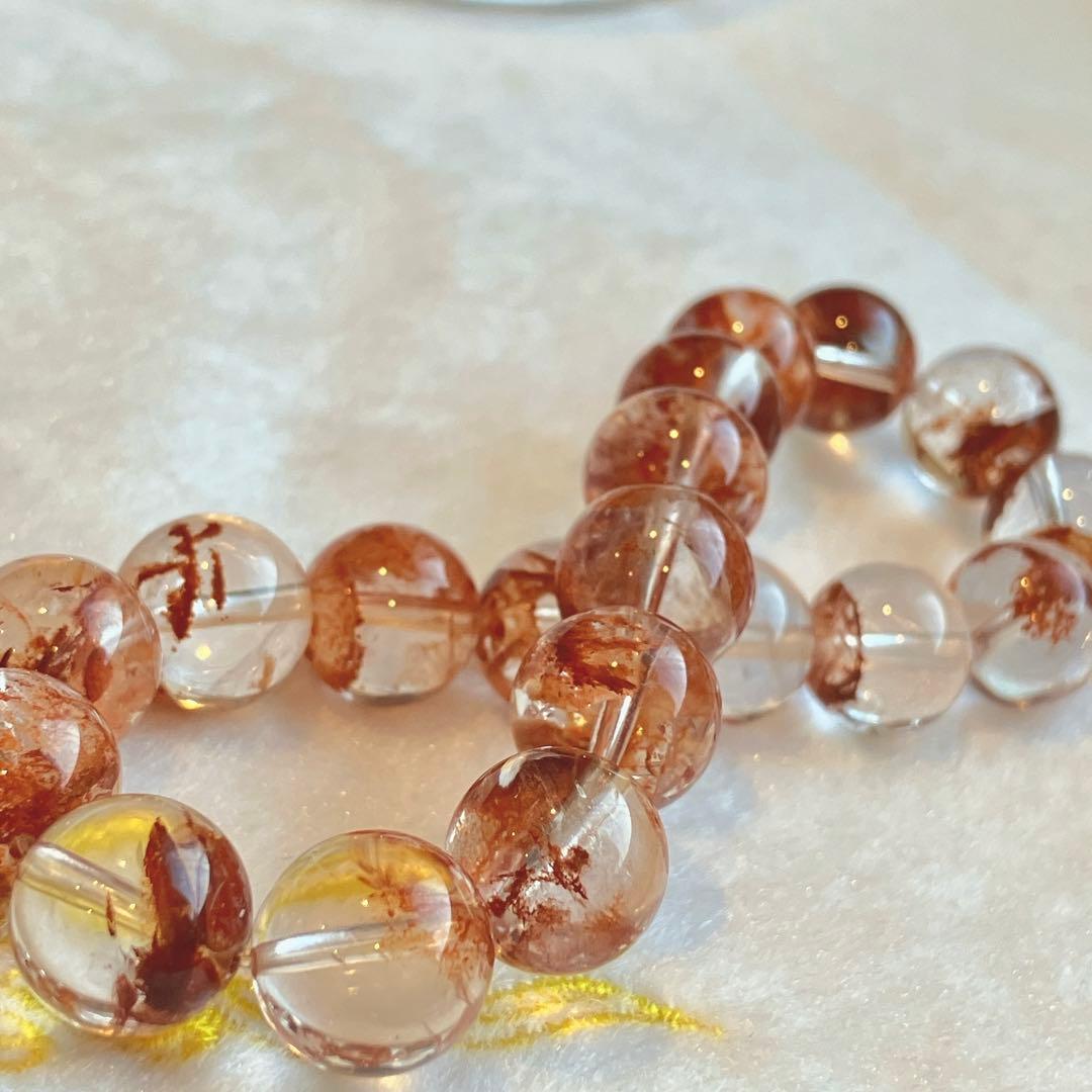 レア！バックボーン薔薇ガーデンクォーツ レッドガーデンクォーツ ブレスレット