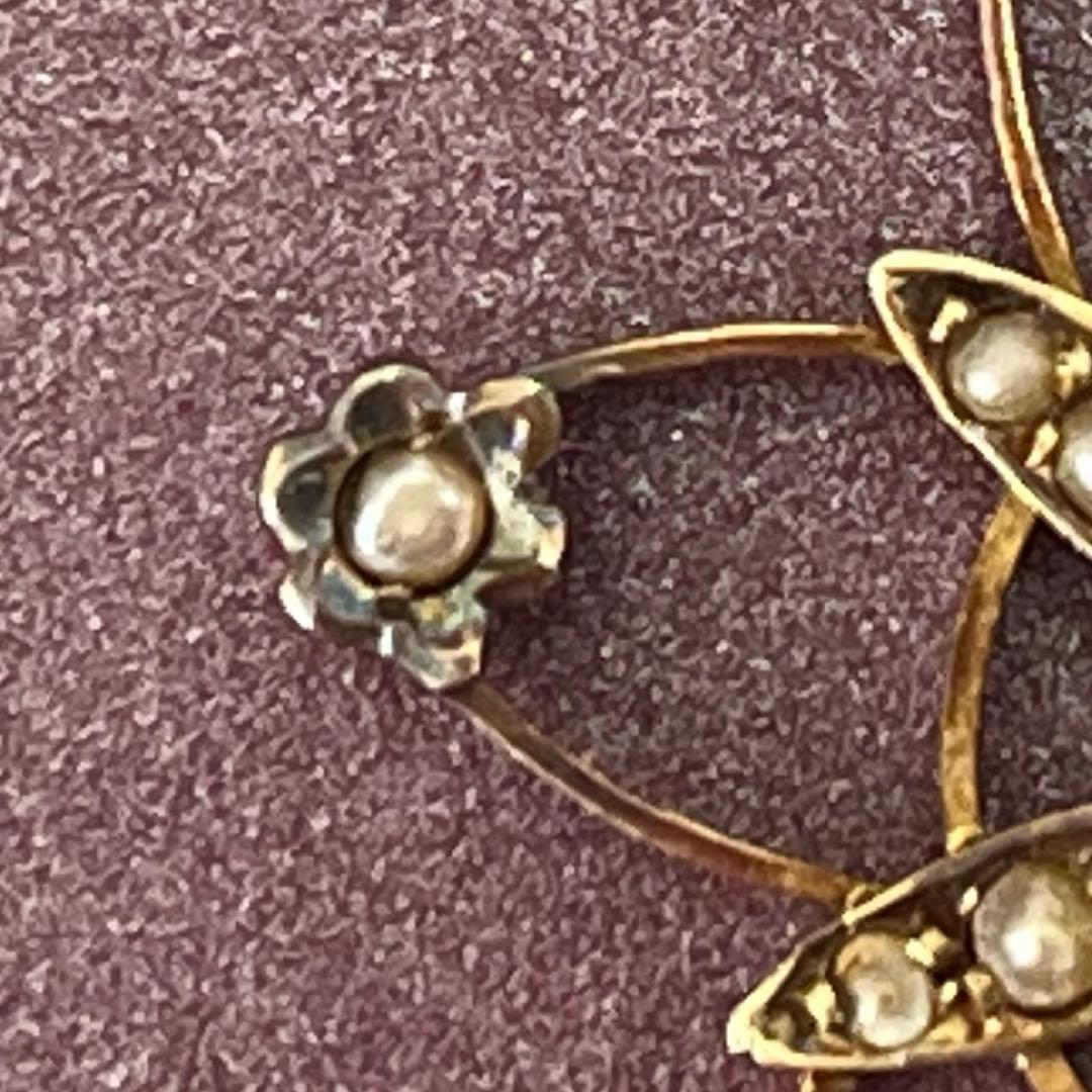 ★早い者勝ち★ 英国 ヴィクトリアン ペリドット ペンダント 9金 シードパール