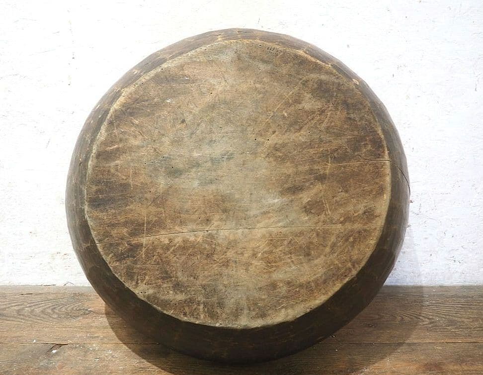 1349 W62cm レトロなこね鉢 捏ね鉢 蕎麦打ち うどん 古道具 木皿