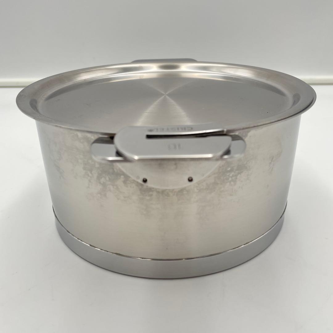 【美品】CRISTEL Lシリーズ 深鍋 16cm ステンレス蓋付き IH対応