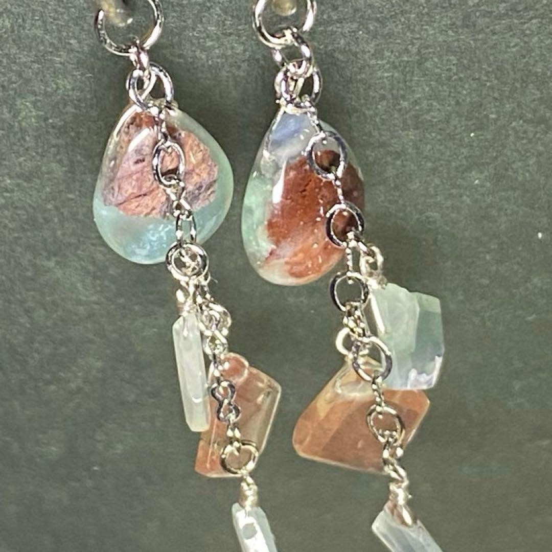 【Unique】アクアプレーズ☆天然石ピアス