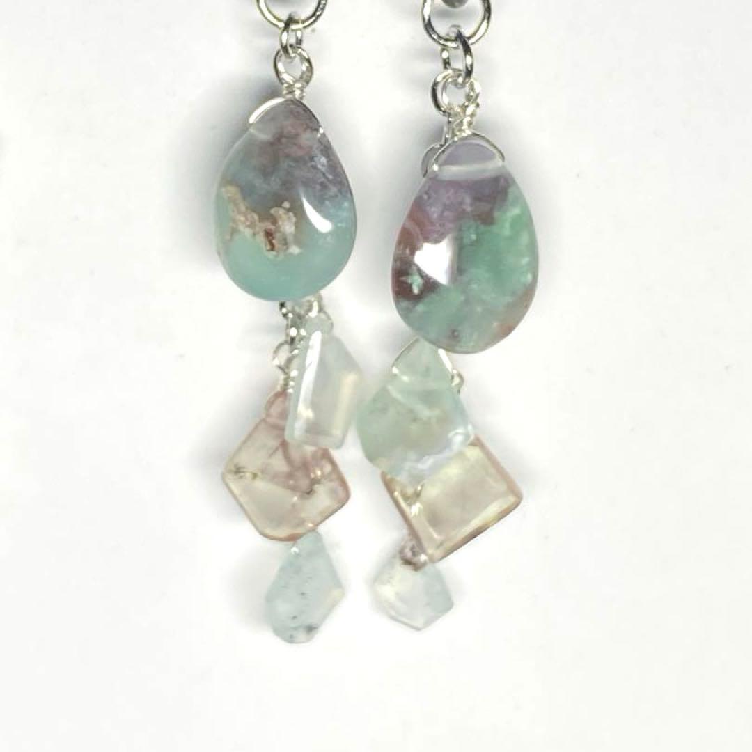 【Unique】アクアプレーズ☆天然石ピアス