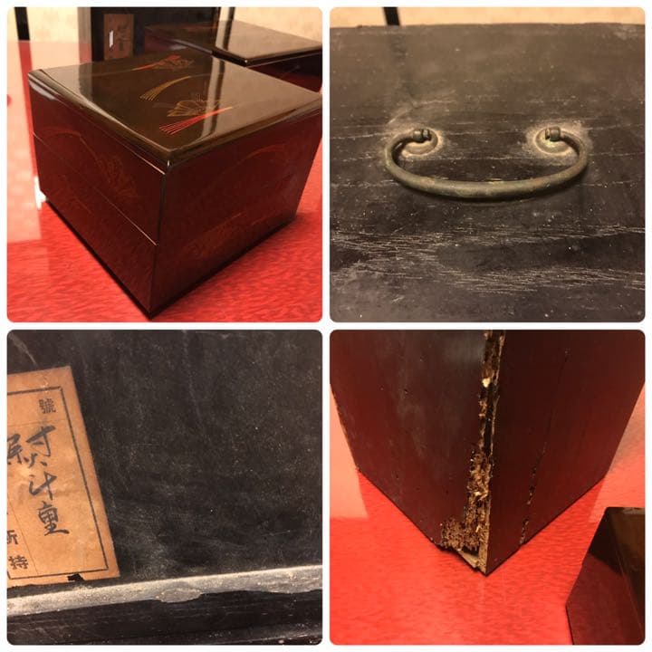 熨斗蒔絵  4段重箱 時代 ※共箱無し