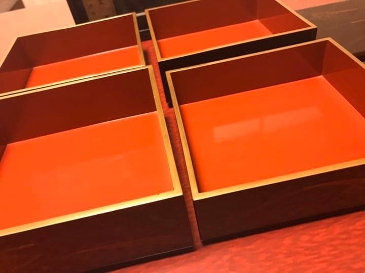 熨斗蒔絵  4段重箱 時代 ※共箱無し