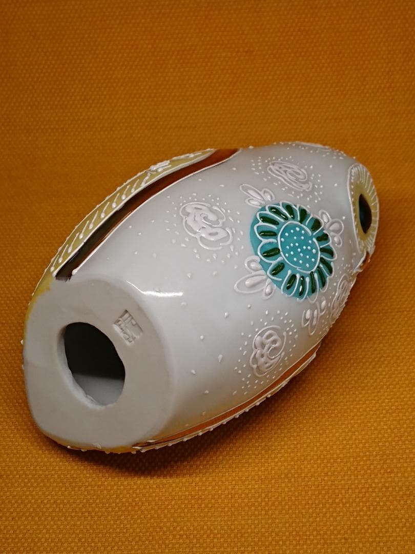 フクロウ　梟　九谷　陶器　オブジェ　置物　インテリア　工芸品　美術品　A1233