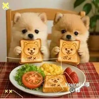 ハンドメイド オーダー受付ページ ♡朝食わんこ パネル♡