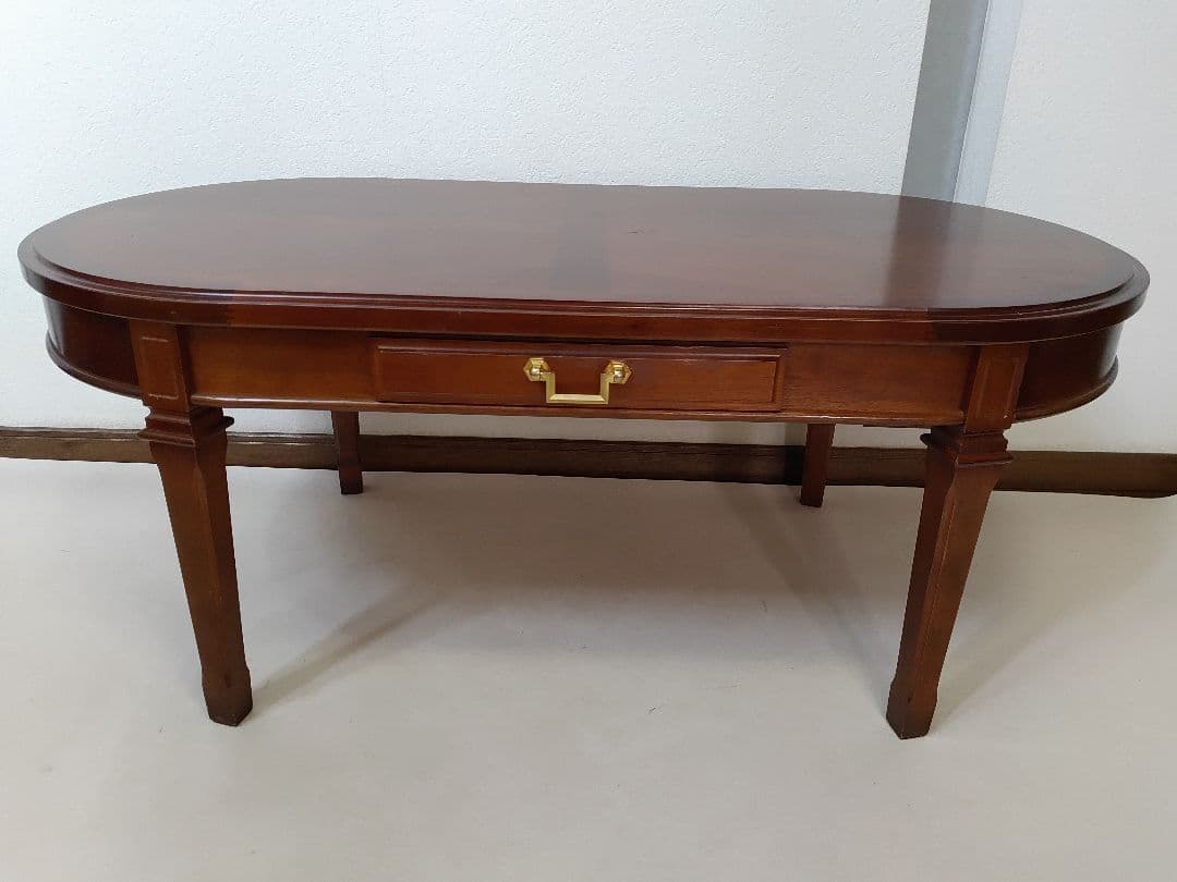 マルニ木工 地中海 センターテーブル 楕円形引き出し付き クラシカル