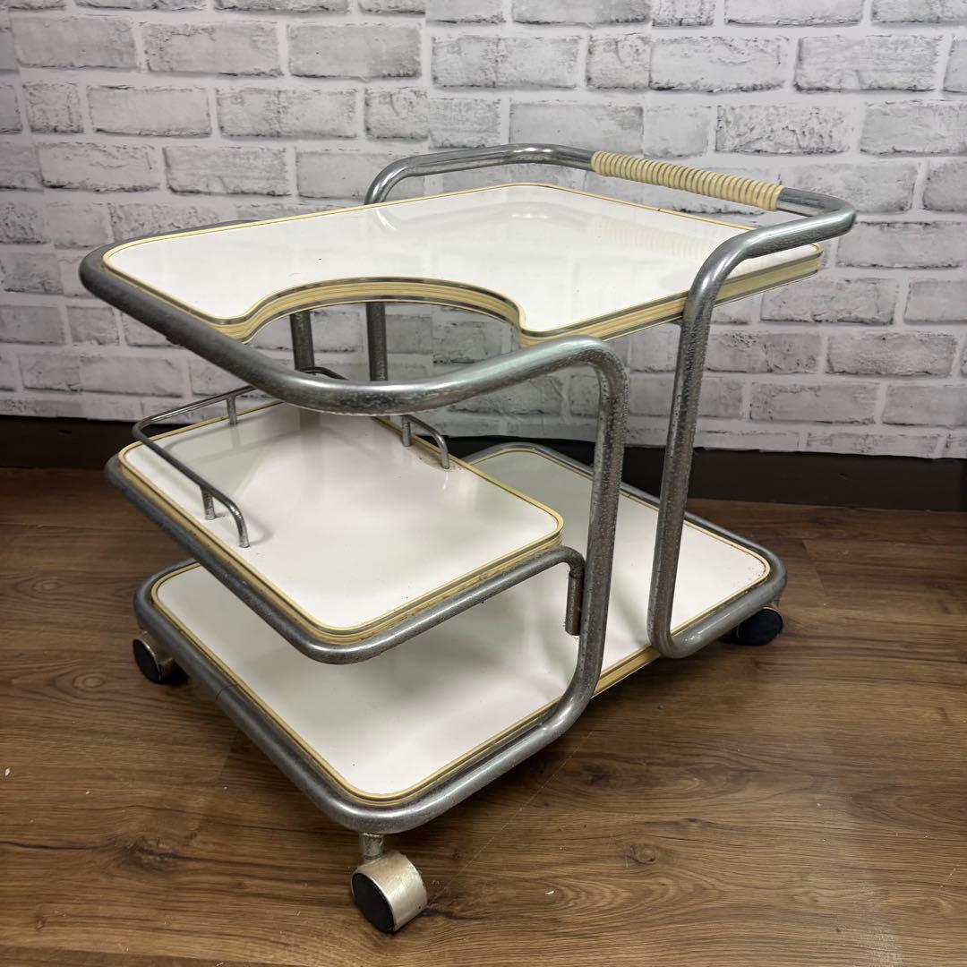 A2 ミッドセンチュリー ポットワゴン サービングカート 昭和レトロ 古道具