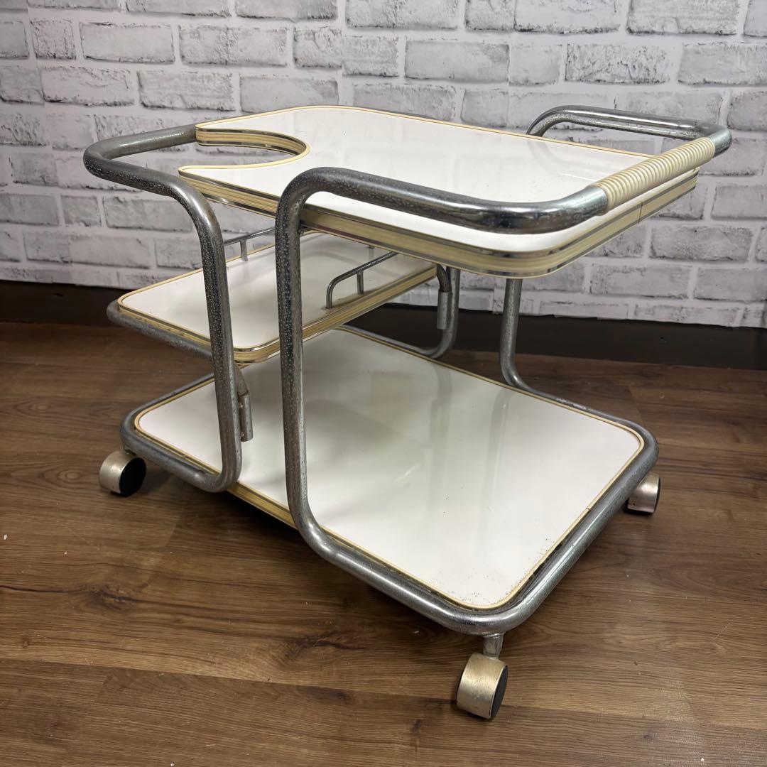 A2 ミッドセンチュリー ポットワゴン サービングカート 昭和レトロ 古道具