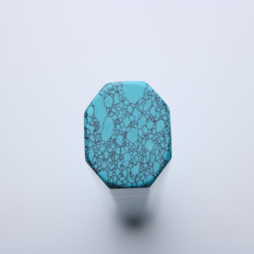 人工ターコイズ 八角 三輪 白銅 包丁の柄 ハンドル 牛刀 240mm用