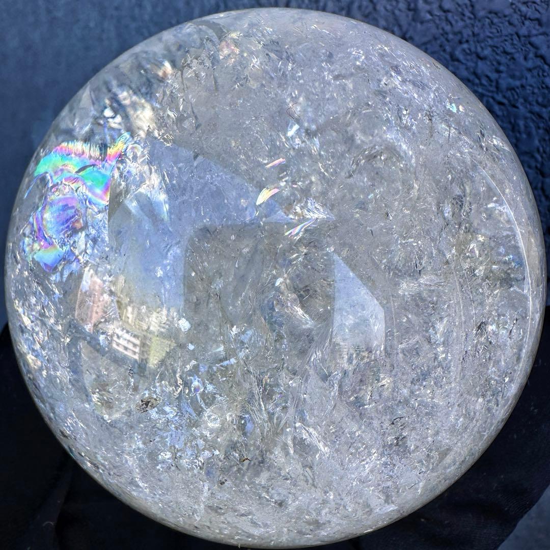 爆レア❗️アゼツライト☆レインボー☆ヒマラヤ水晶 丸玉☆虹☆パワー浄化A1561