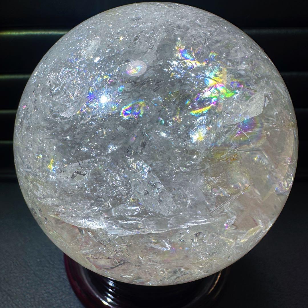 爆レア❗️アゼツライト☆レインボー☆ヒマラヤ水晶 丸玉☆虹☆パワー浄化A1561