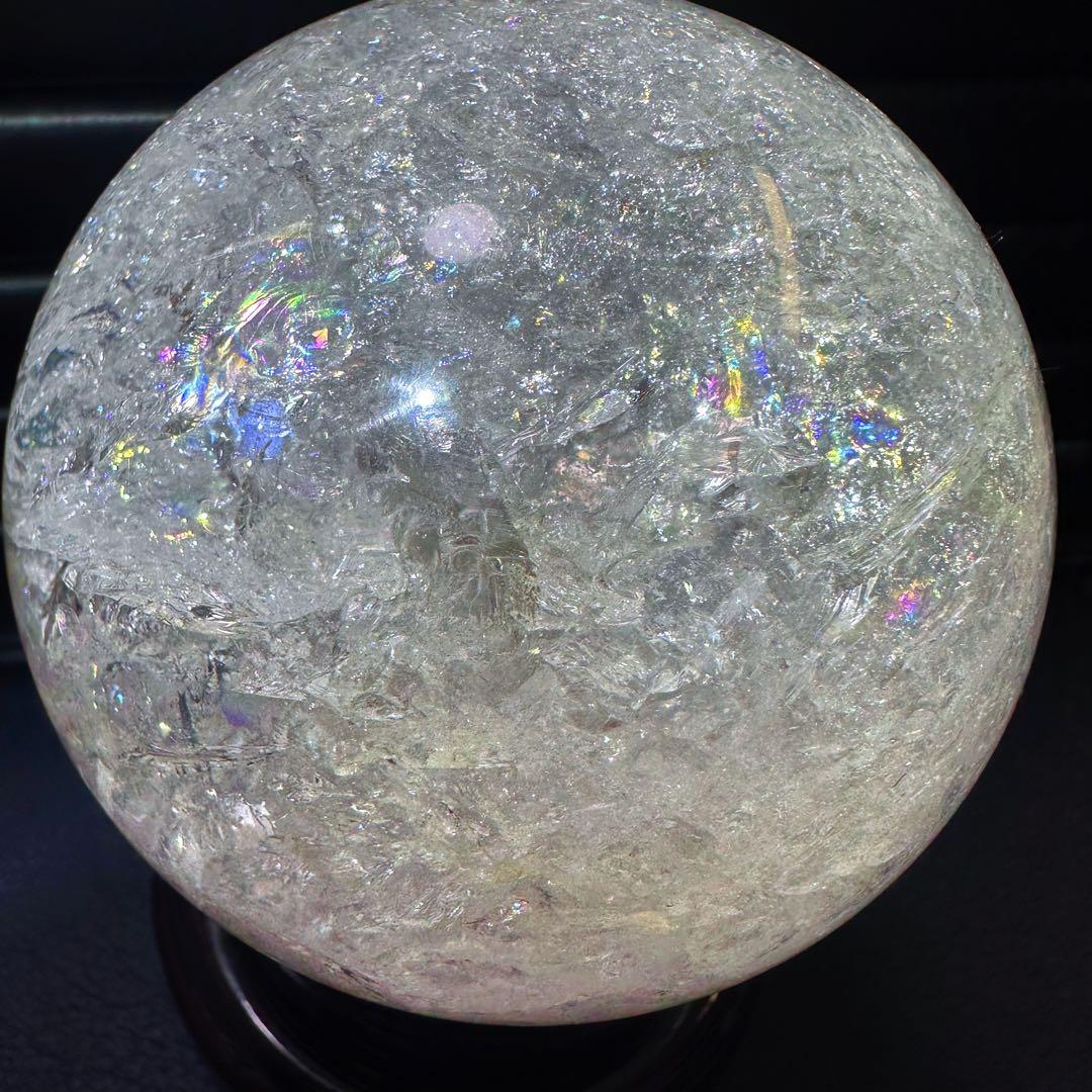 爆レア❗️アゼツライト☆レインボー☆ヒマラヤ水晶 丸玉☆虹☆パワー浄化A1561