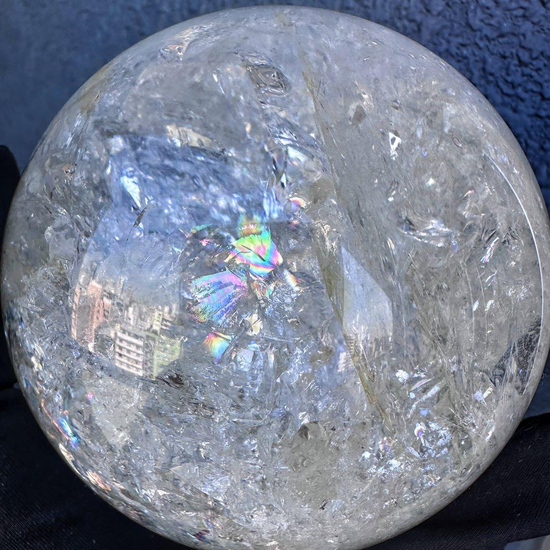 爆レア❗️アゼツライト☆レインボー☆ヒマラヤ水晶 丸玉☆虹☆パワー浄化A1561