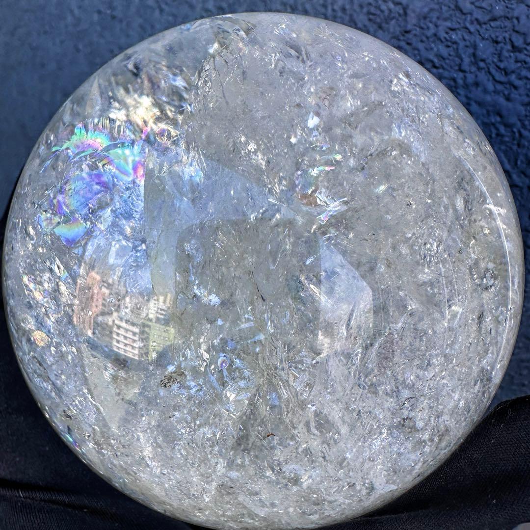 爆レア❗️アゼツライト☆レインボー☆ヒマラヤ水晶 丸玉☆虹☆パワー浄化A1561