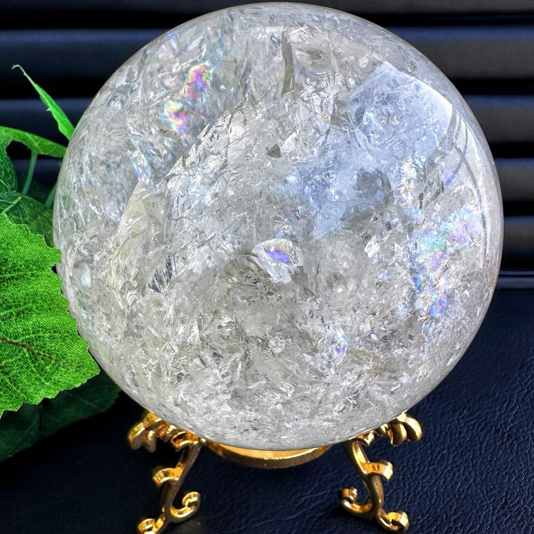 爆レア❗️アゼツライト☆レインボー☆ヒマラヤ水晶 丸玉☆虹☆パワー浄化A1561